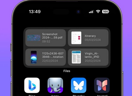 阿克苏苹果屏幕维修分享iPhone主屏幕快速访问最近的文件 